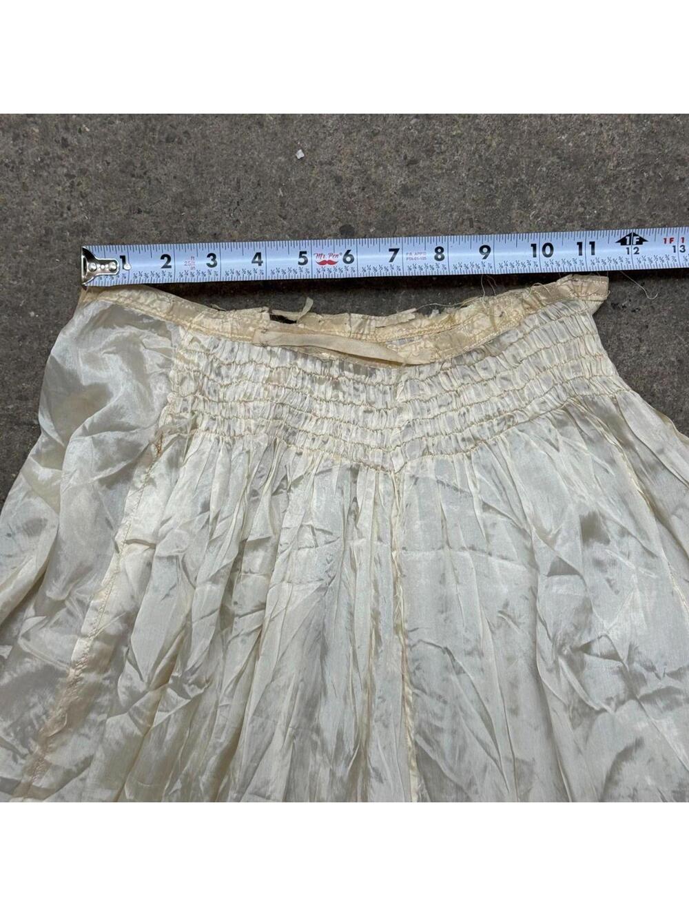 Antique Edwardian Silk Petticoat Slip Skirt XXS - Picture 5 of 7